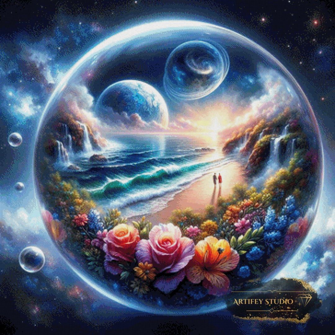 Unsere Oase by Pixxchicks 90x90 mit 320 Farben Artifey Studio