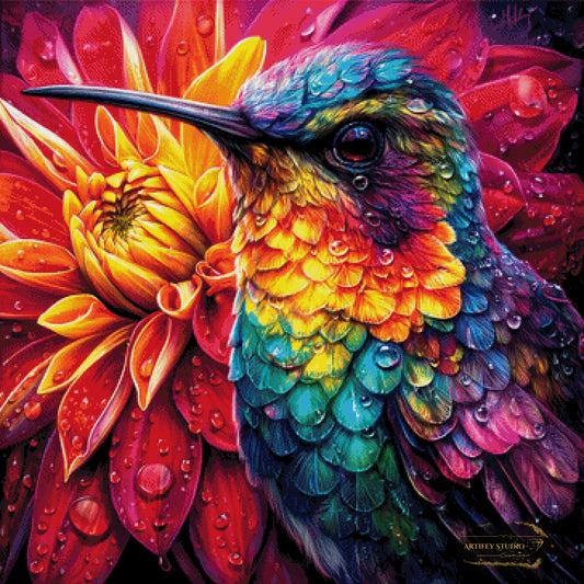 Kolibri in Farbenpracht by Artifey 90x90 mit 360 Farben