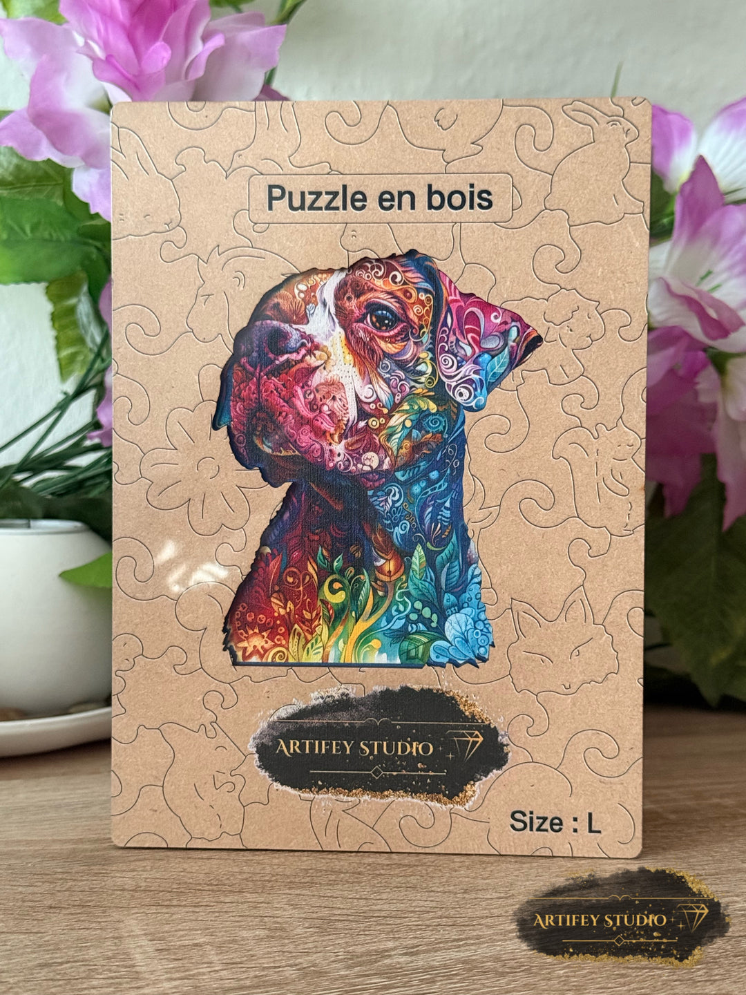 Holzpuzzle- Hund - Artifey Studio