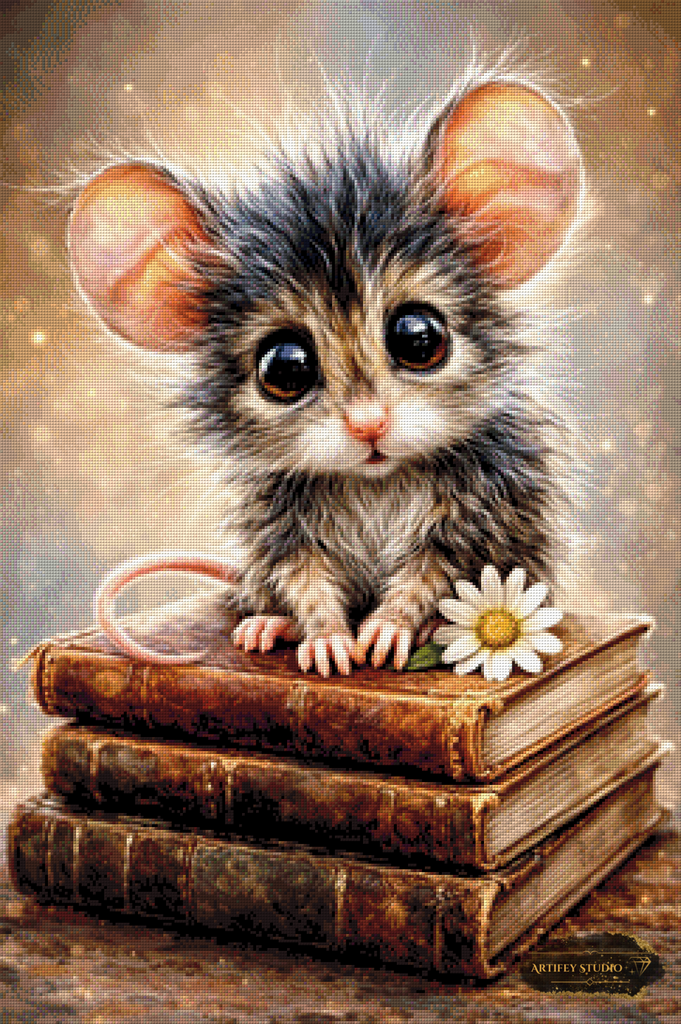 Bücher-Mäuschen by Daye 60x90 mit 160 Farben