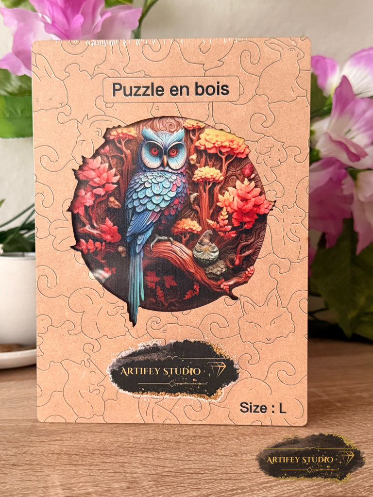 Holzpuzzle- Eule - Artifey Studio