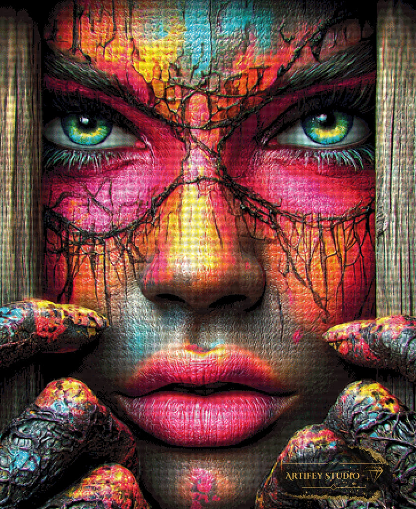 Je te vois by Morrigan 90x110 mit 380 Farben - Artifey Studio