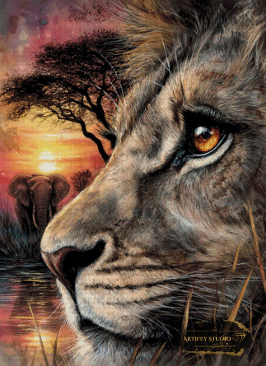 Lion by Kaida 80x110 mit 150 Farben