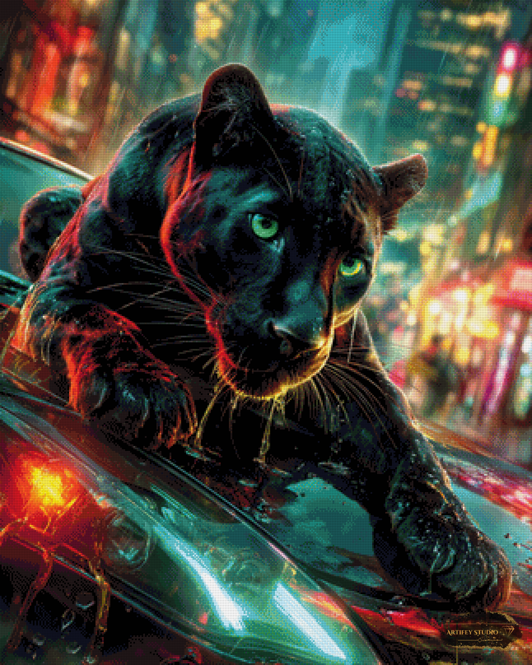 Black Panther by Artifey 80x100 mit 310 Farben