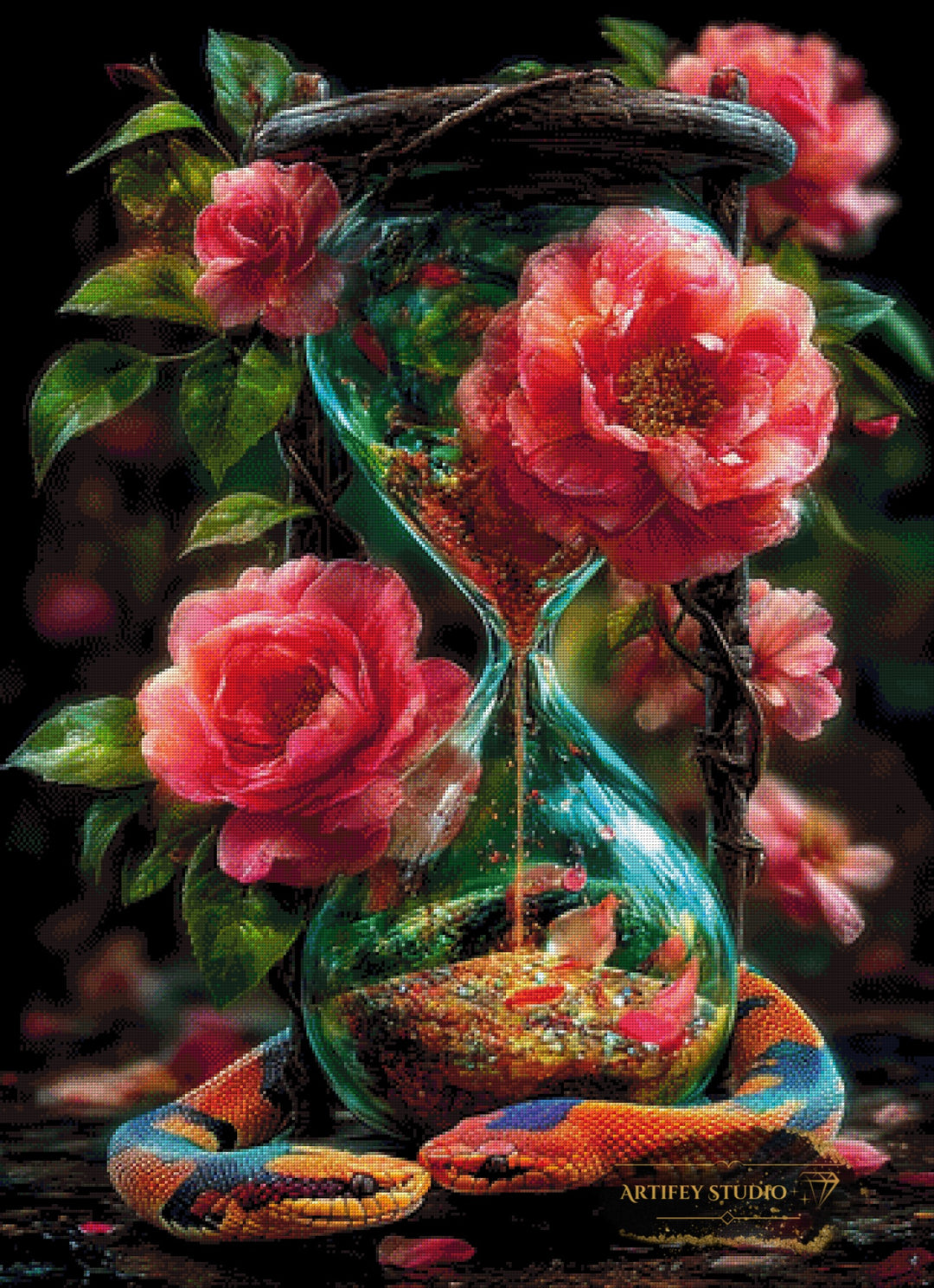 Danza dei Serpenti by Mirael 80x110 mit 330 Farben - Artifey Studio