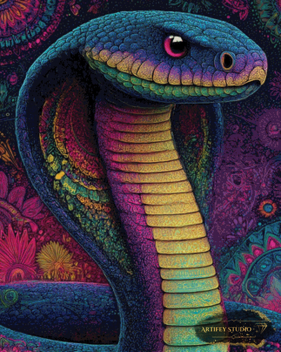 Acid Cobra by Skyler 80x100 mit 220 Farben - Artifey Studio