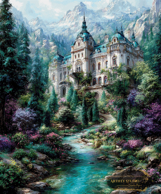 Castle in the Alps by Skyler 100x120 mit 250 Farben