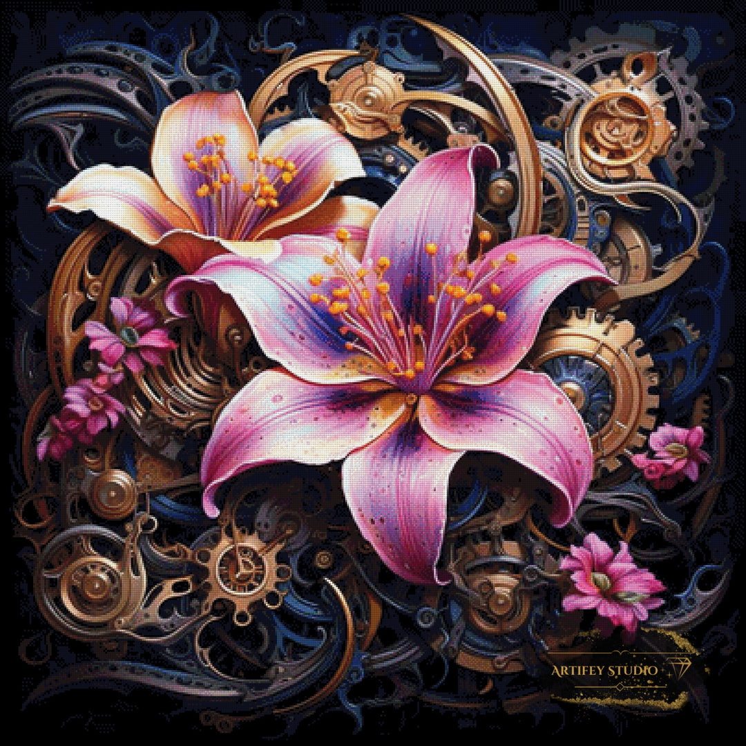 Eiserne Blüte by Pixxchicks 100x100 mit 270 Farben - Artifey Studio