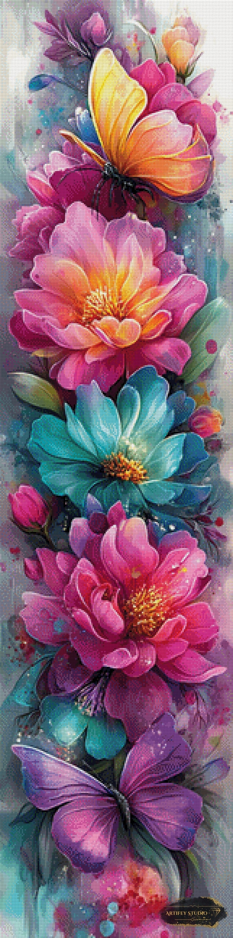 Blumenpoesie III by Artifey 40x160 mit 350 Farben Artifey Studio