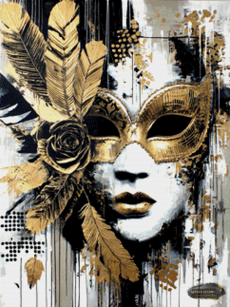 Goldene Maskarade by LaViie 60x80 mit 130 Farben