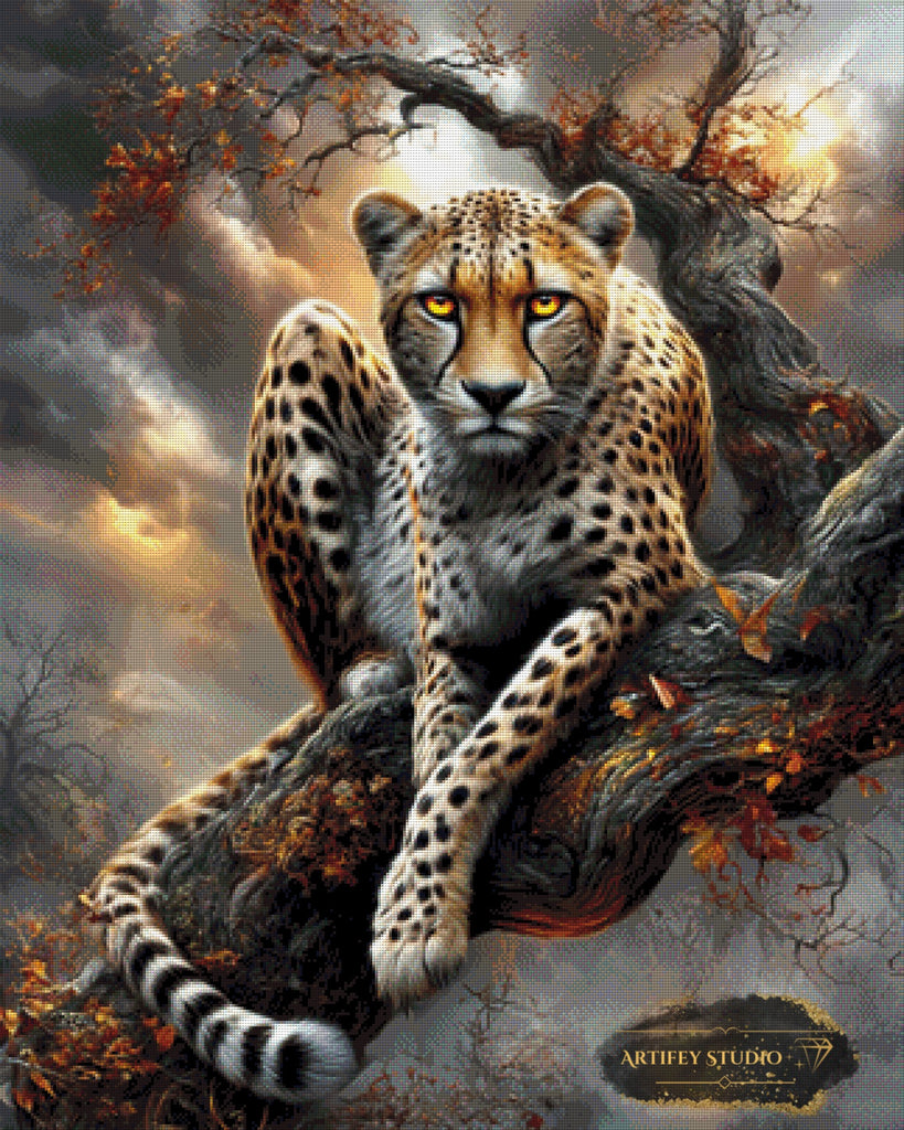 Gepard des Leuchtfeuers by LaViie 80x100 mit 160 Farben - Artifey Studio