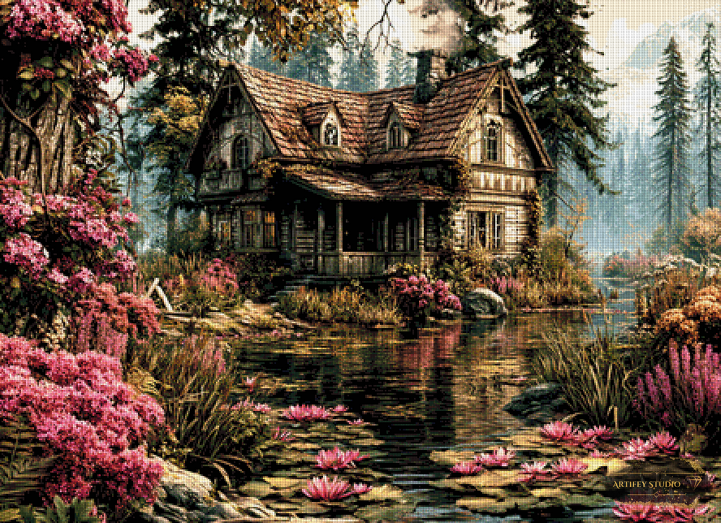 Die verlassene Hütte by Mirael 110x80 mit 225 Farben