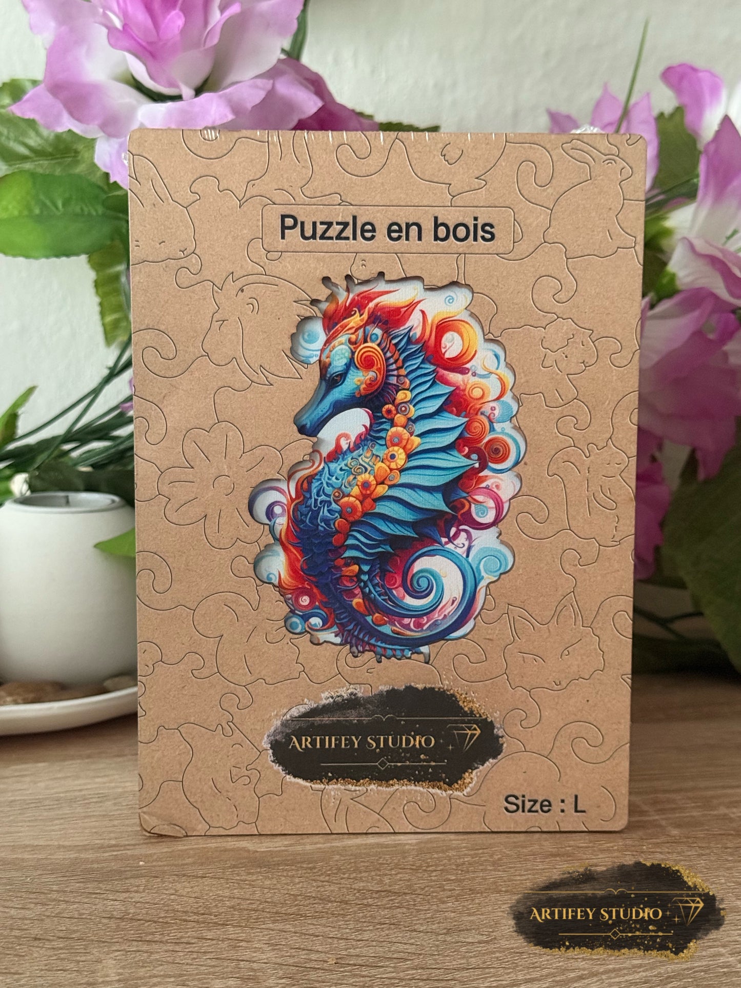 Holzpuzzle- Seepferdchen