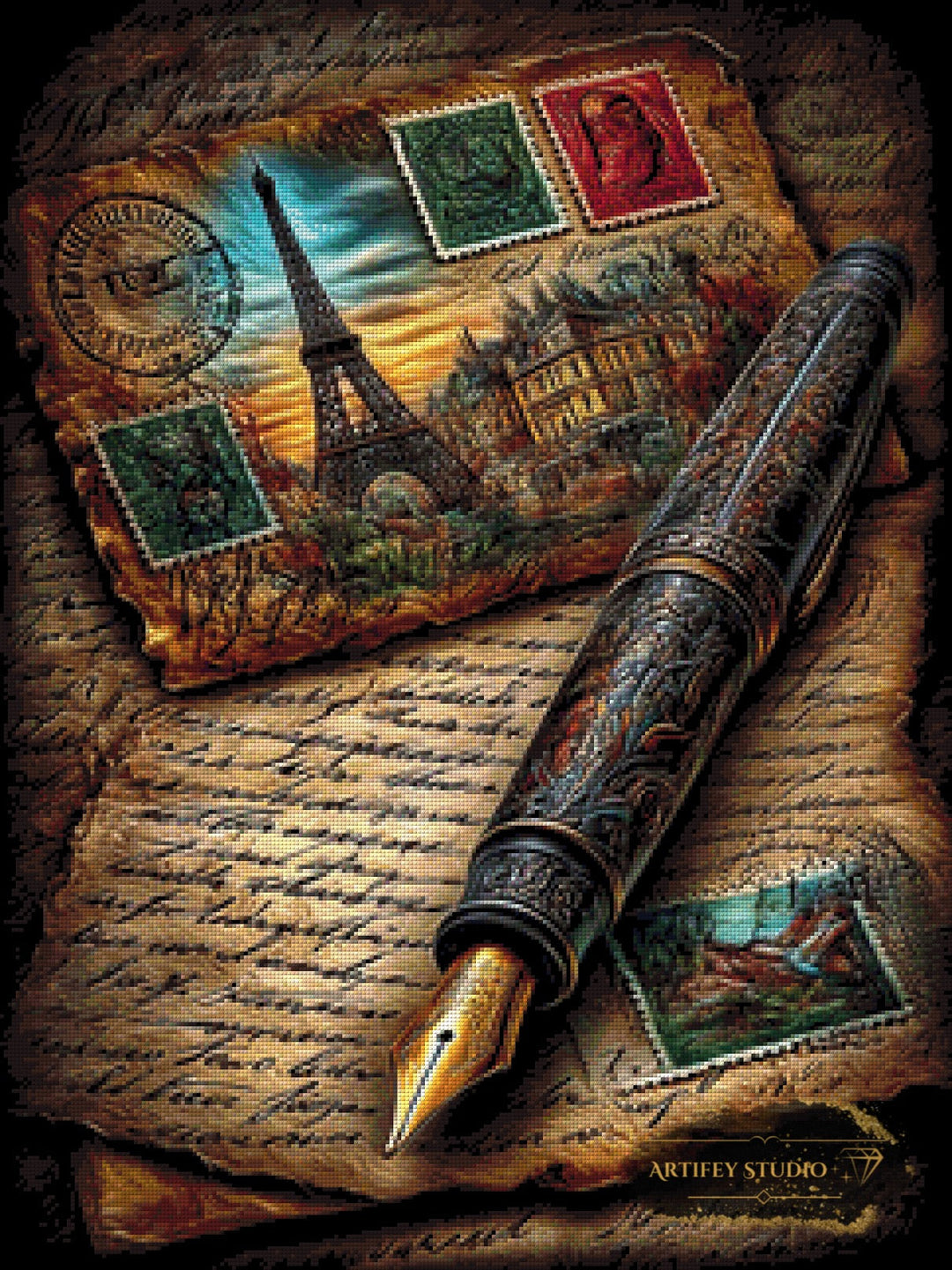 Letter from Paris by Skyler 60x80 mit 180 Farben Artifey Studio