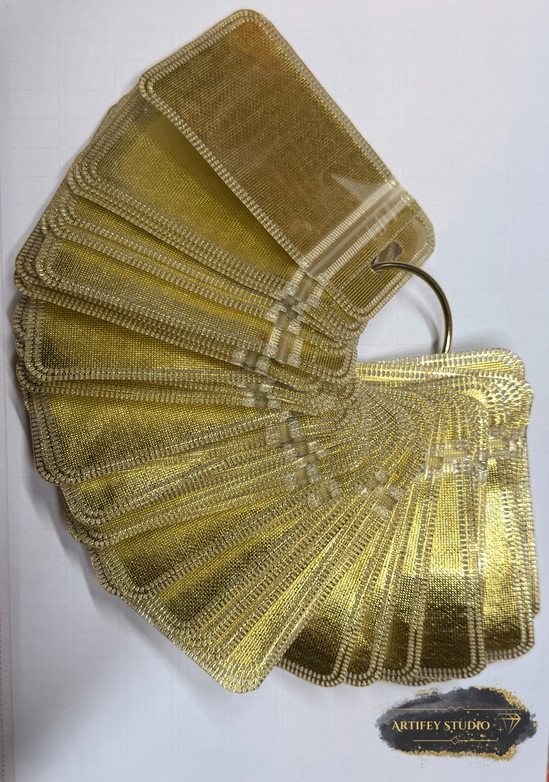 Diamond Painting Aufbewahrungsbeutel – Gold (50 Stück mit Ring) Artifey Studio