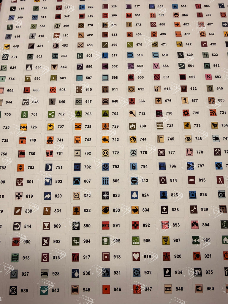 Set of square labels