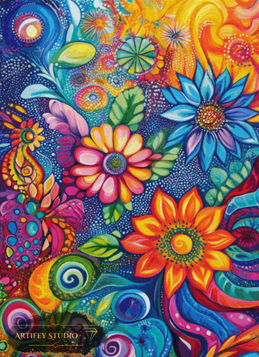 In the Flower Rush by Salzkatze 80x110 with 430 colors