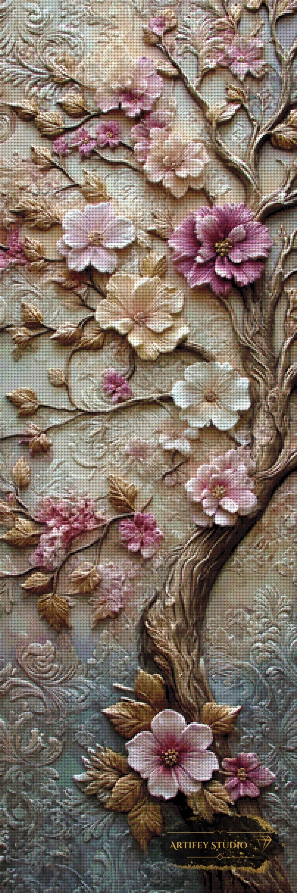 The delicate Relief by Morrigan 50x150 mit 150 Farben - Artifey Studio