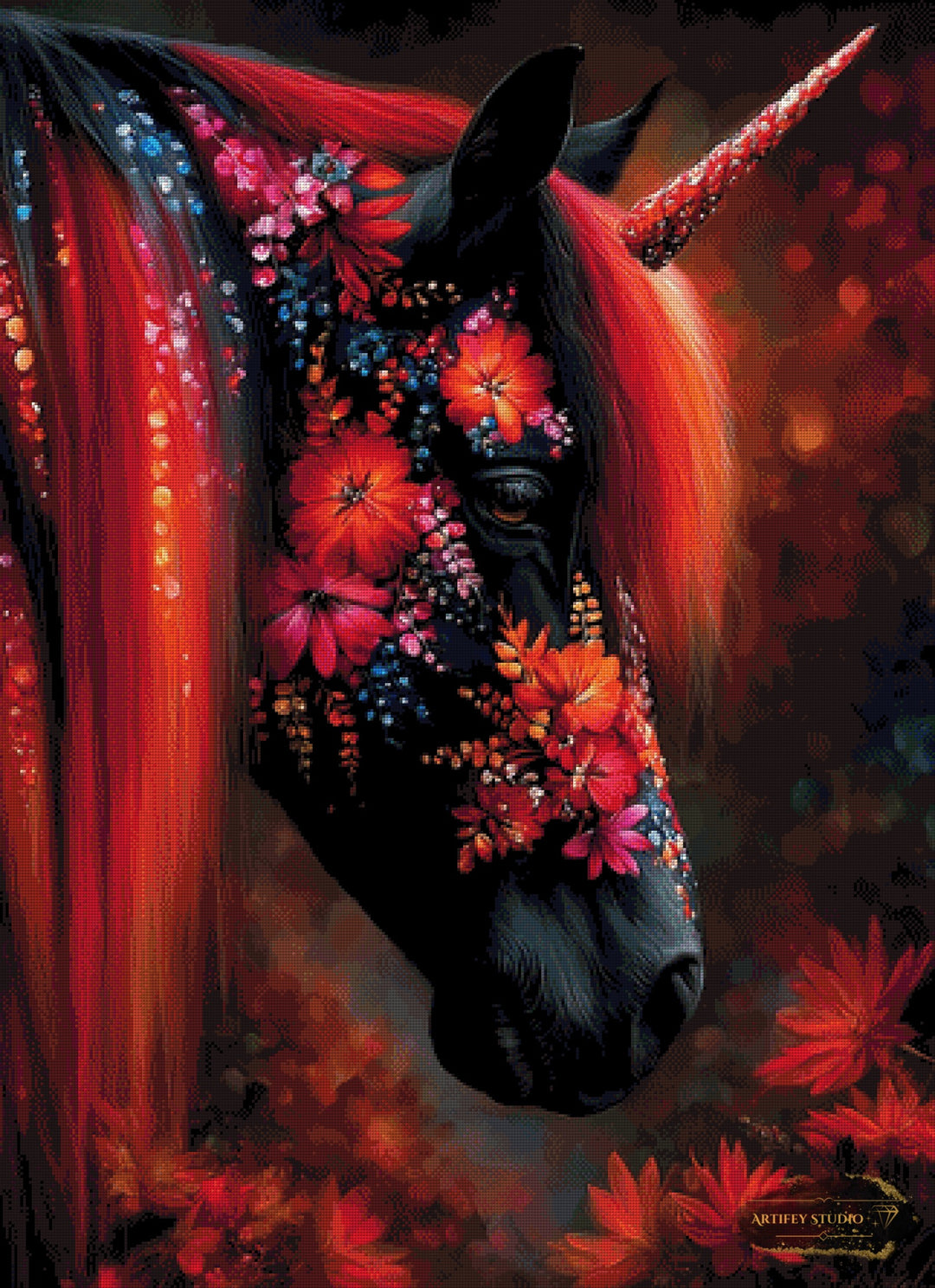The Ruby Horn by Morrigan 80x110 mit 200 Farben - Artifey Studio