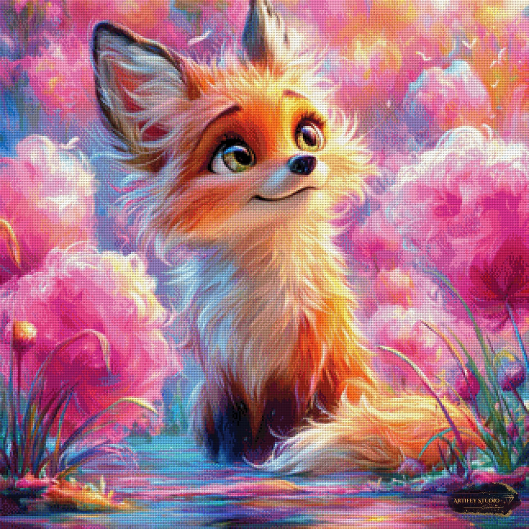 Cotton candy fox by Artifey 80x80 mit 330 Farben - Artifey Studio