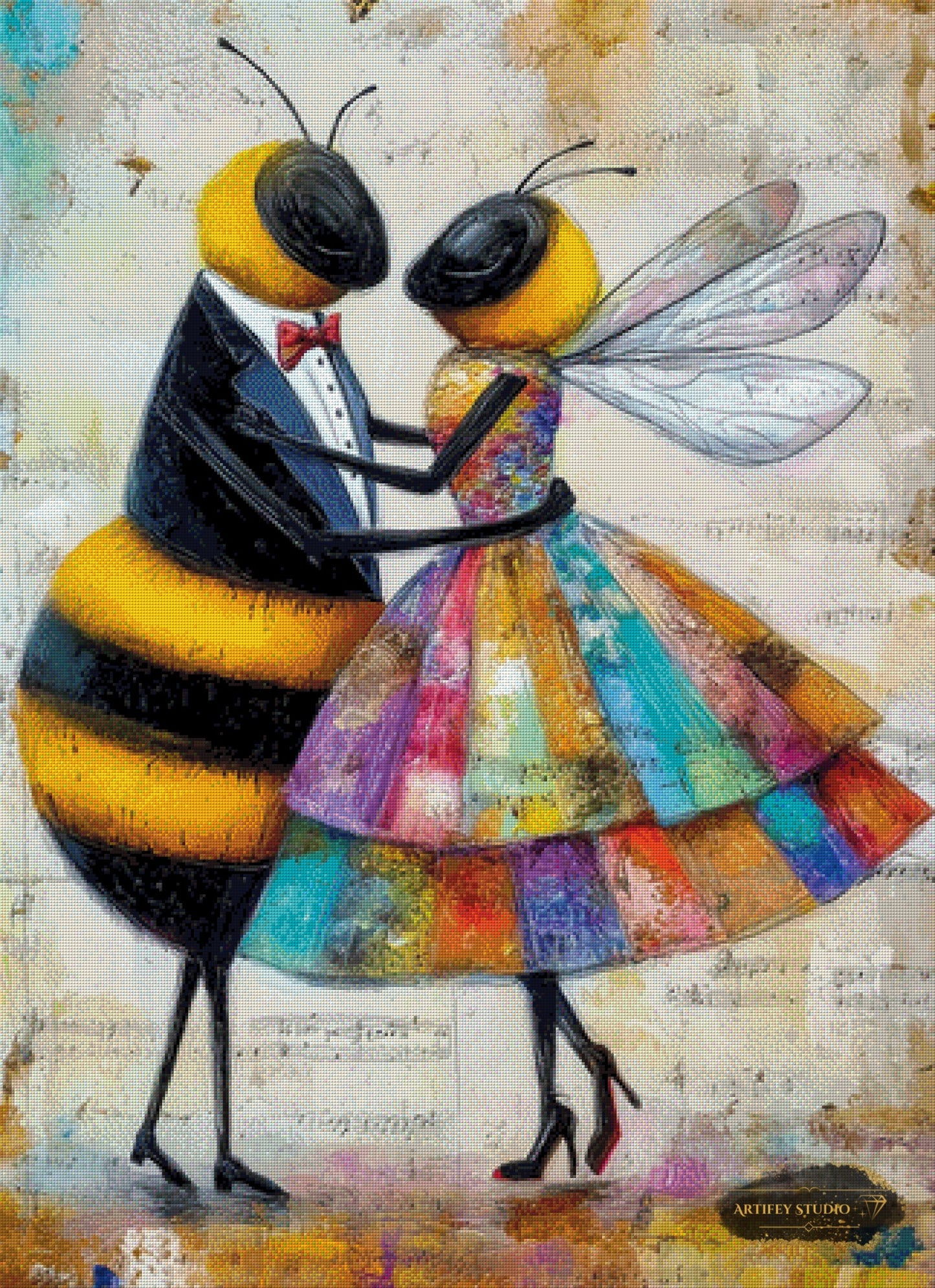Bee Waltz by Salzkatze 80x110 with 340 colors