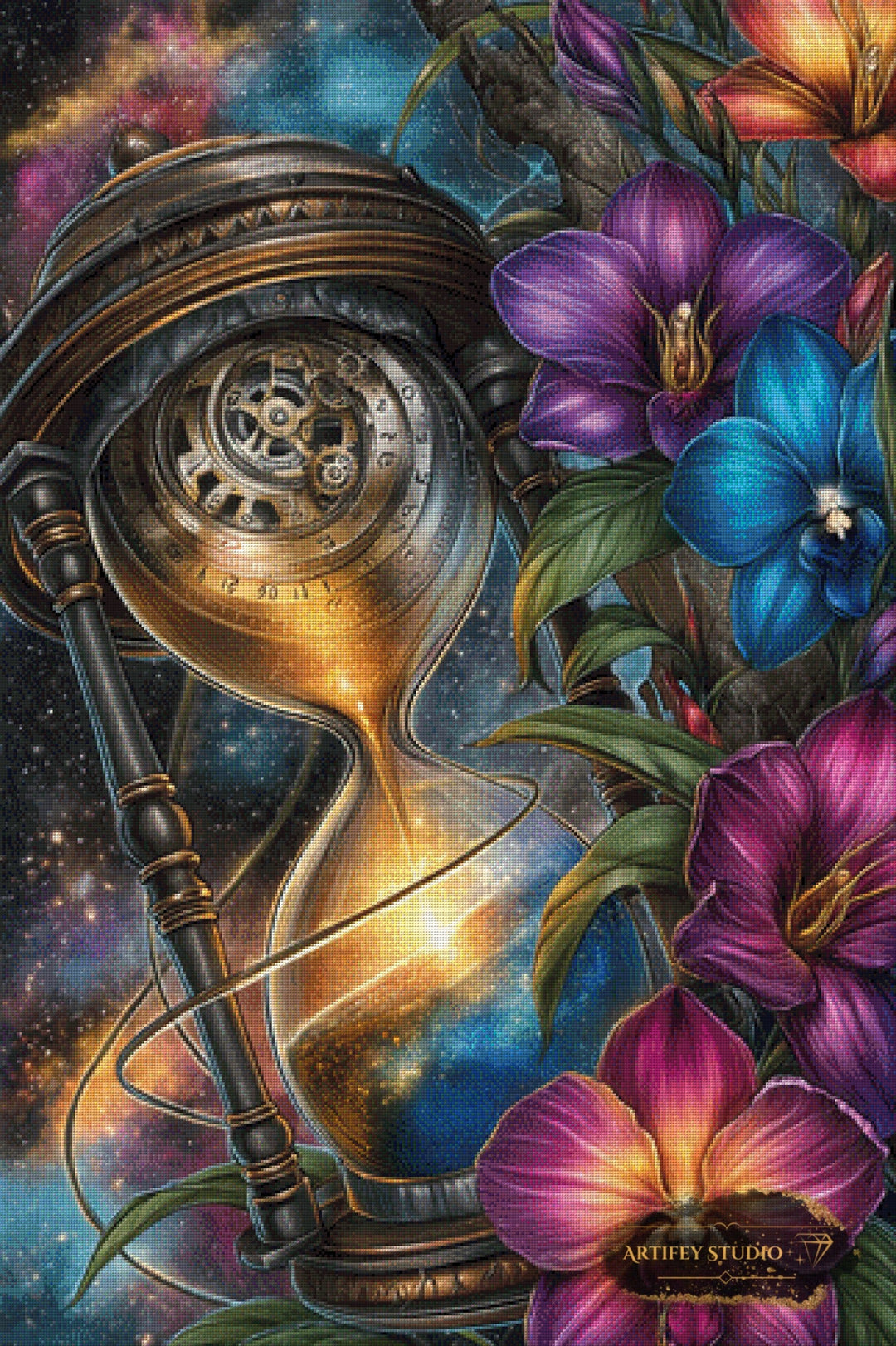 Kosmische Zeitblüte by Lexxa 80x120 mit 280 Farben Artifey Studio