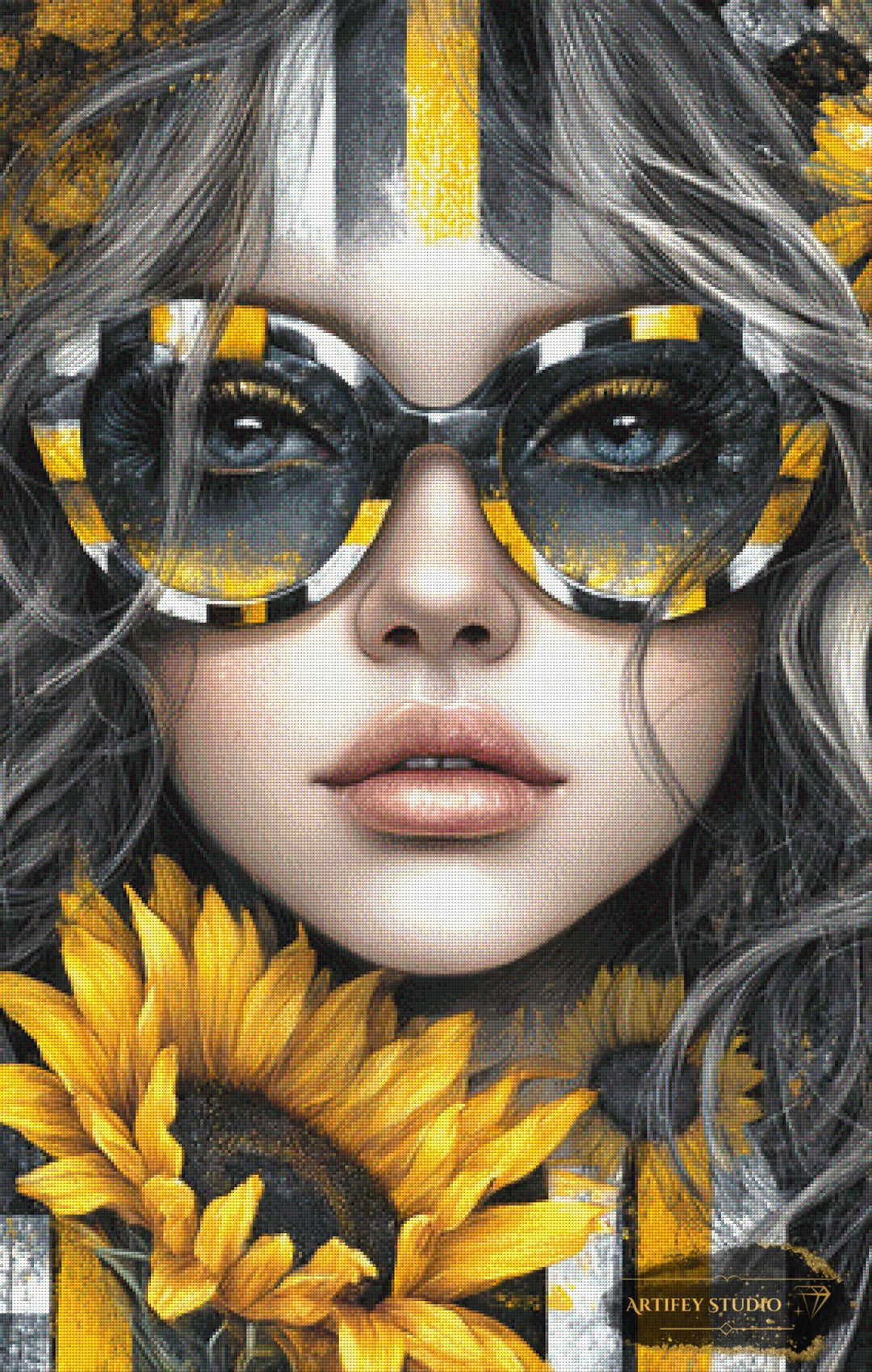 Sunflower girl by Lexxa 70x110 mit 175 Farben
