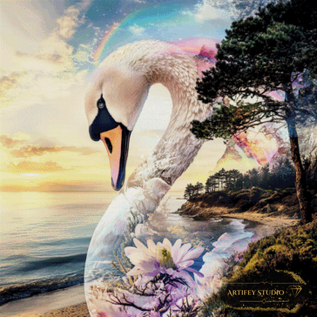 Cisne de fantasía de Lexxa 90x90 con 240 colores