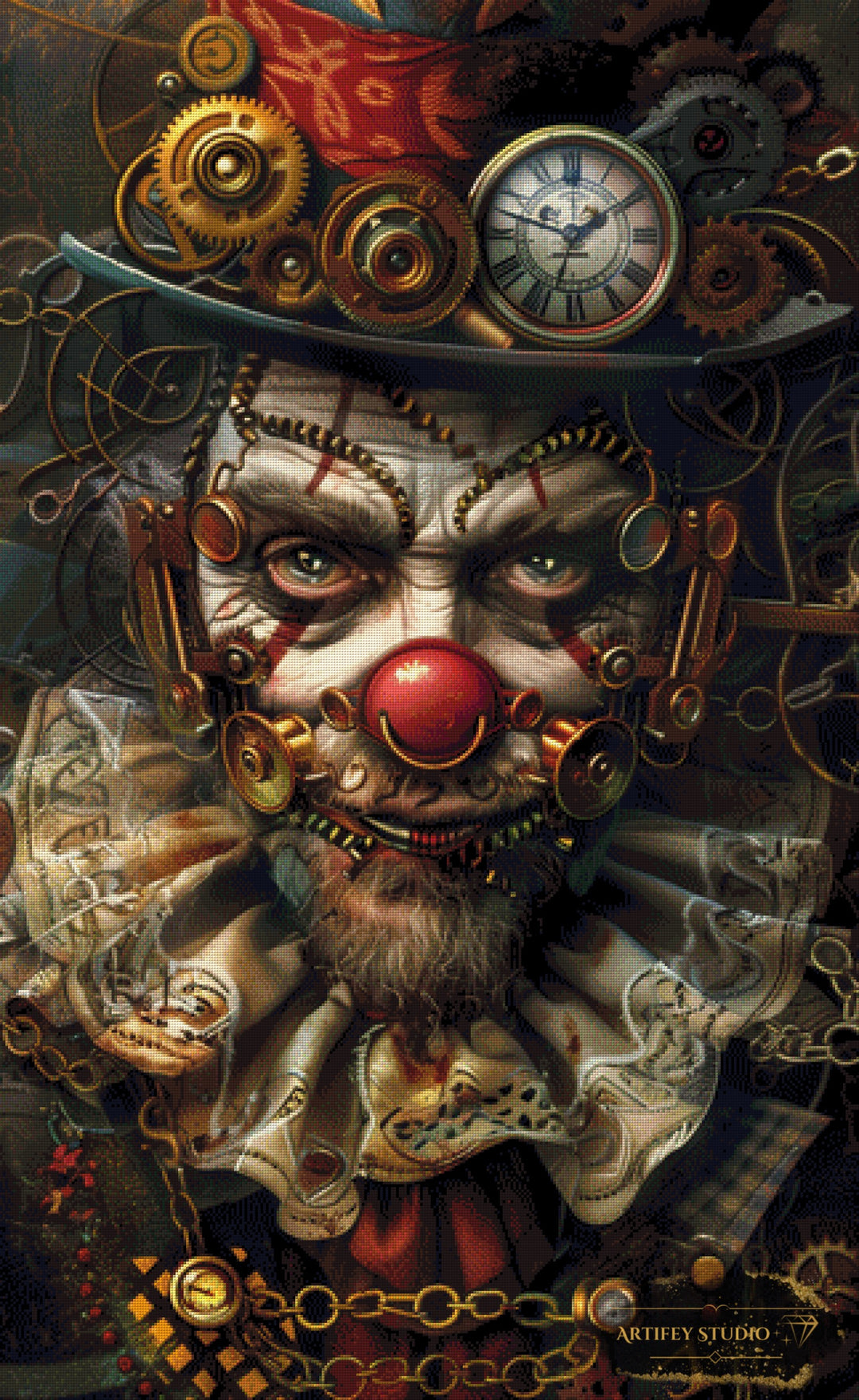 El mecanismo del terror de Pixxchicks 80x130 con 190 colores