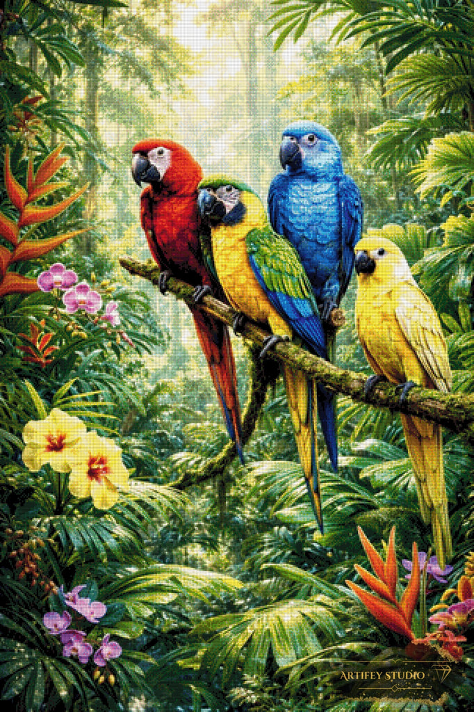 Dschungel Quartett de Daye 80x120 con 300 colores