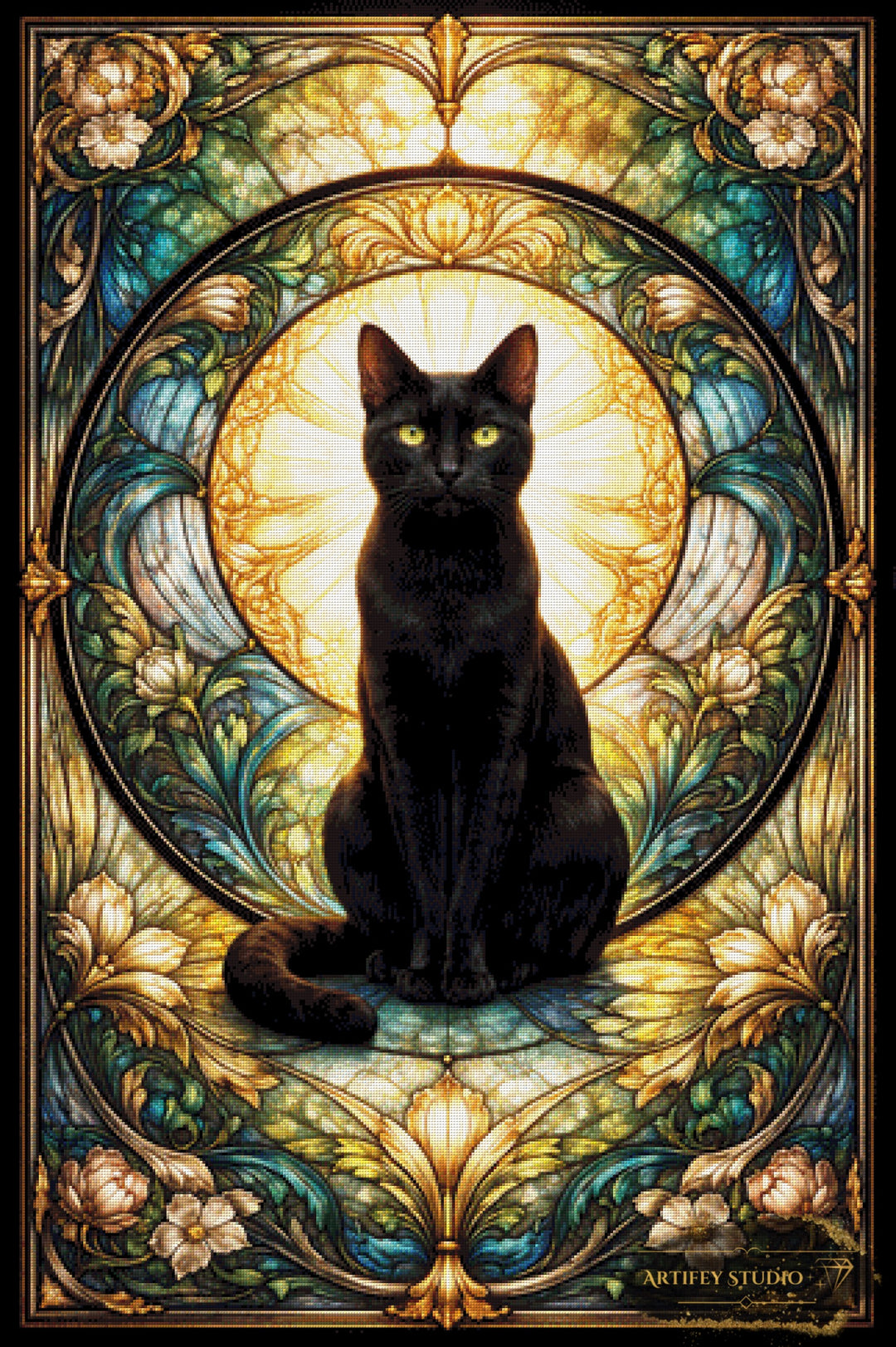 Temple Cat by Pixxchicks 80x120 with 230 colors
