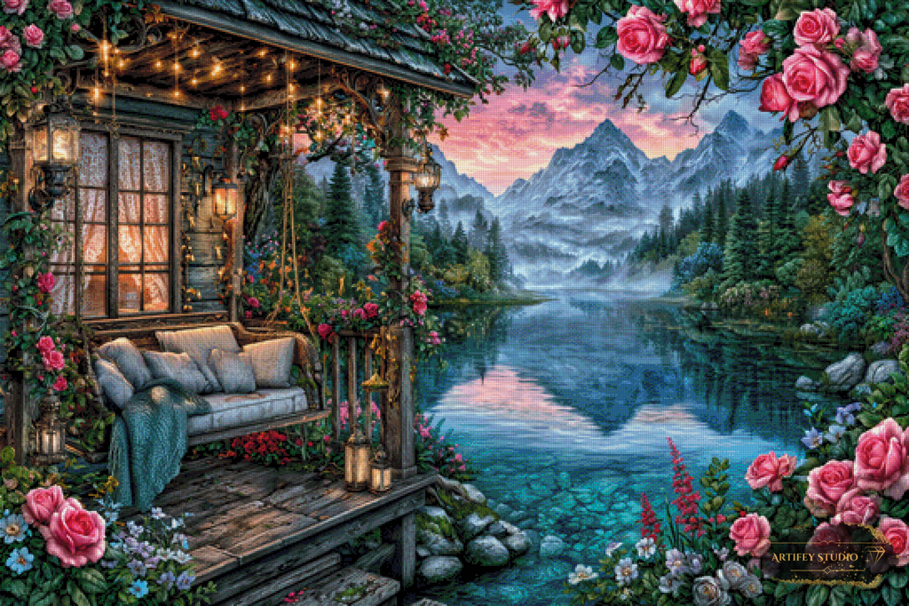 Alpine Garden Escape por Mirael 135x90 con 320 colores