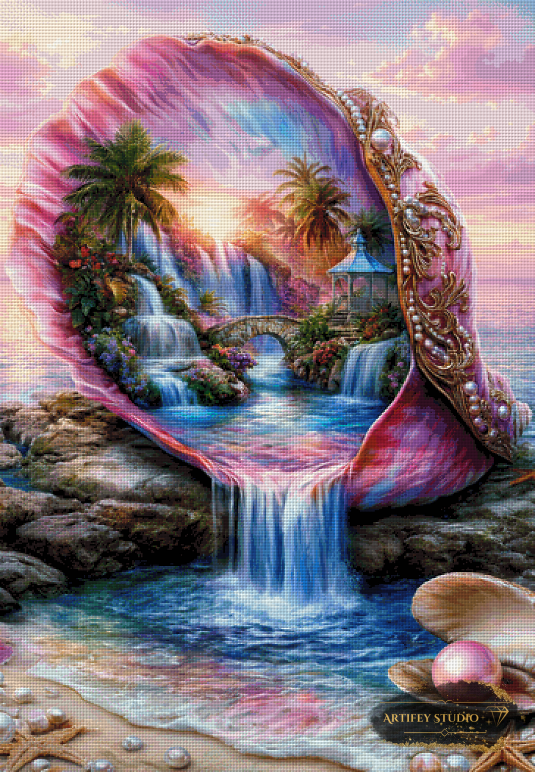 Santuario de conchas de mar por Mirael 90x130 con 290 colores