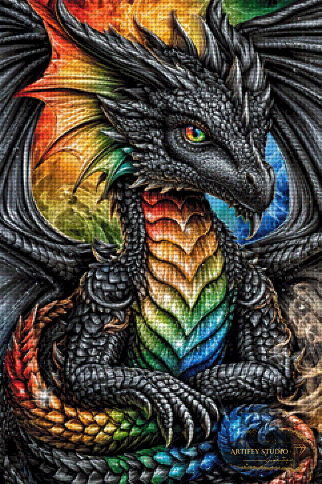 Rainbow Dragon by Mirael 60x90 mit 260 Farben