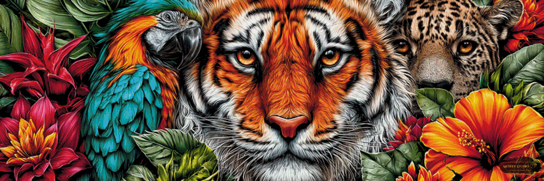 Majestad de la Selva Tropical de Mirael 180x60 con 310 colores
