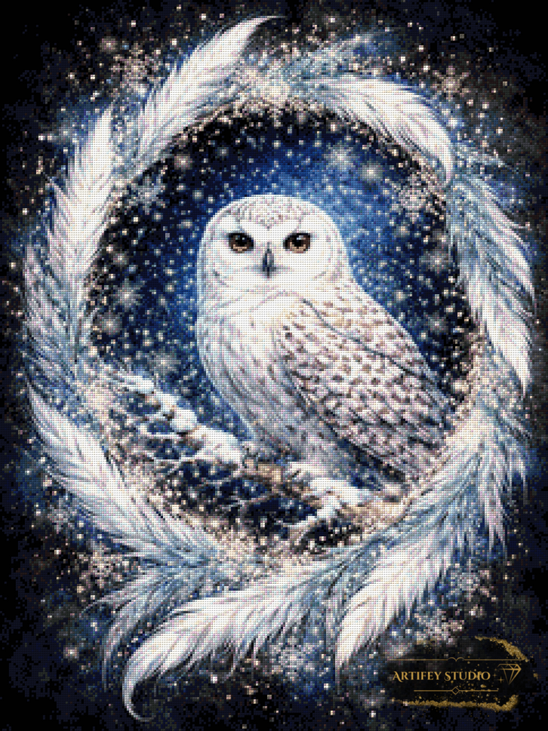 Snow Owl by Pixxchicks 60x80 mit 85 Farben