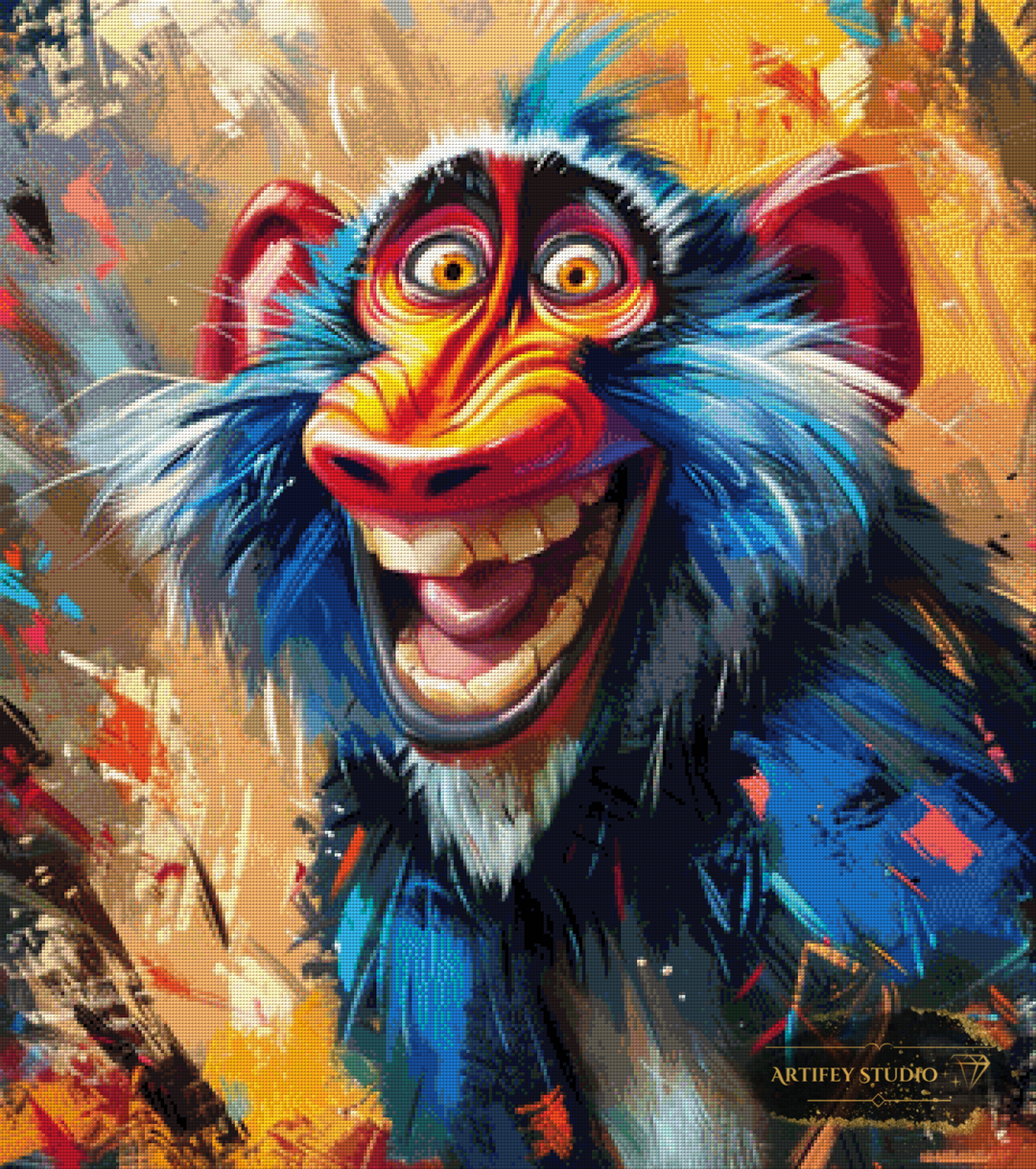 Mandrill Mania by Pixxchicks 80x90 mit 310 Farben