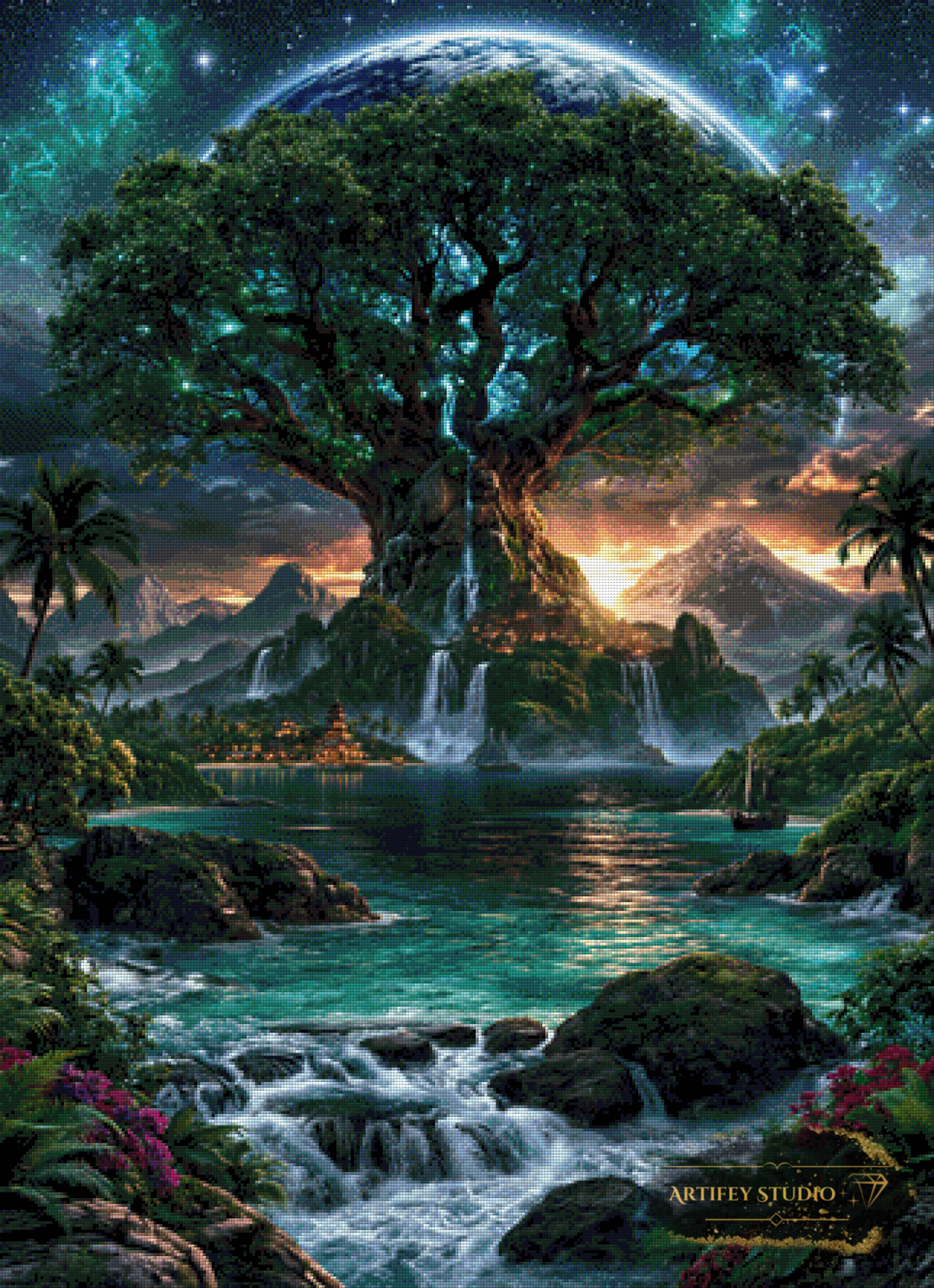 Moonlit Tree of Life by Mirael 80x110 mit 220 Farben
