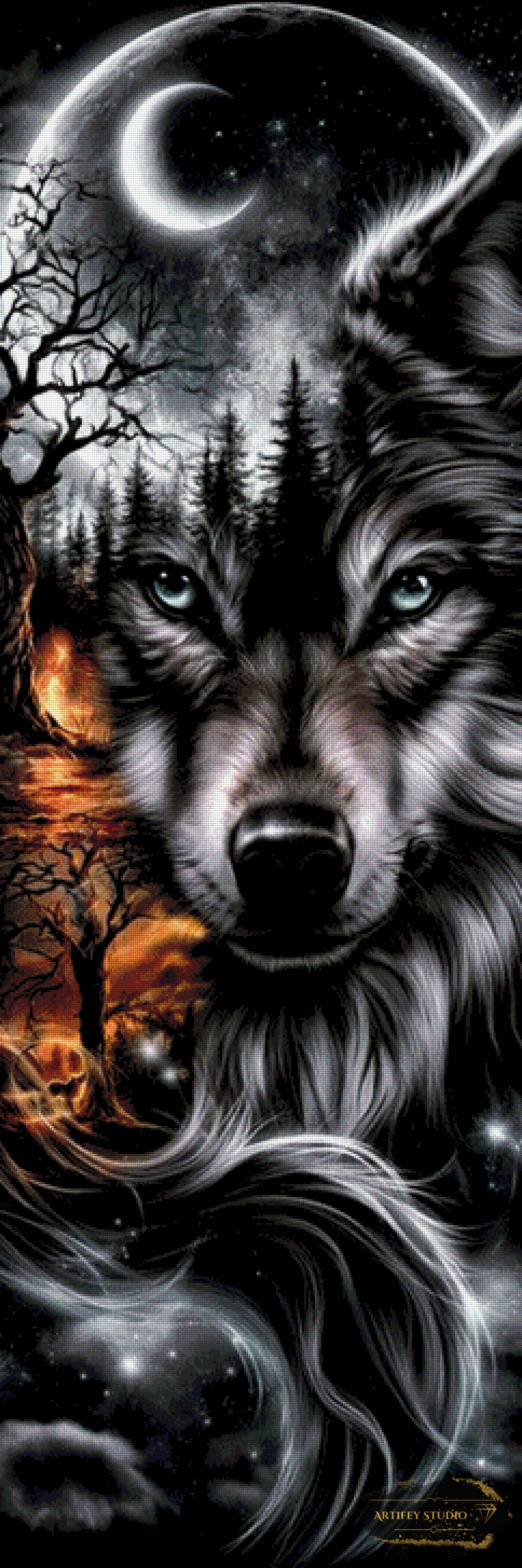 Lobo Místico de Artifey 60x180 con 125 colores