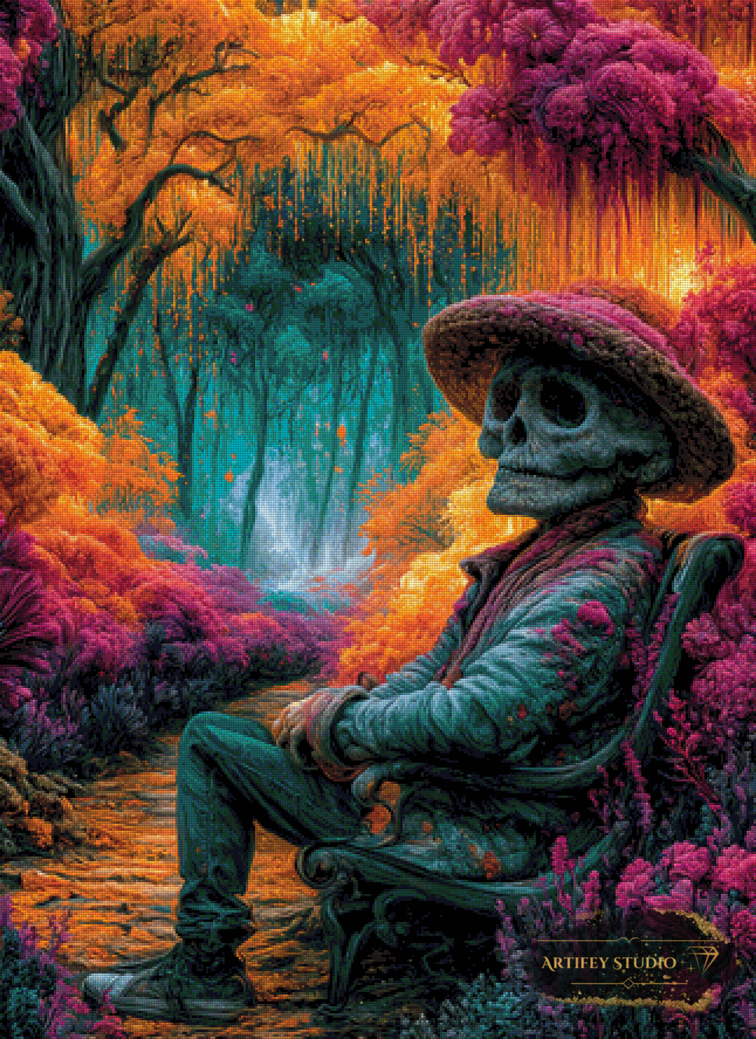 Skeleton Gardener by MorriSky 80x110 mit 240 Farben