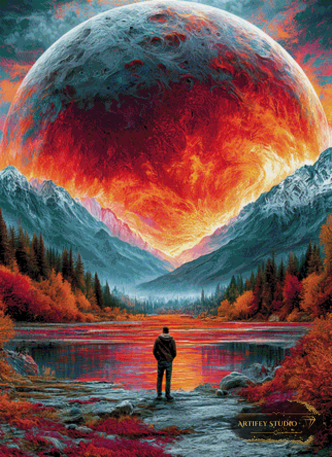 Reflektion des Kosmos by Morrigan 80x120 mit 270 Farben