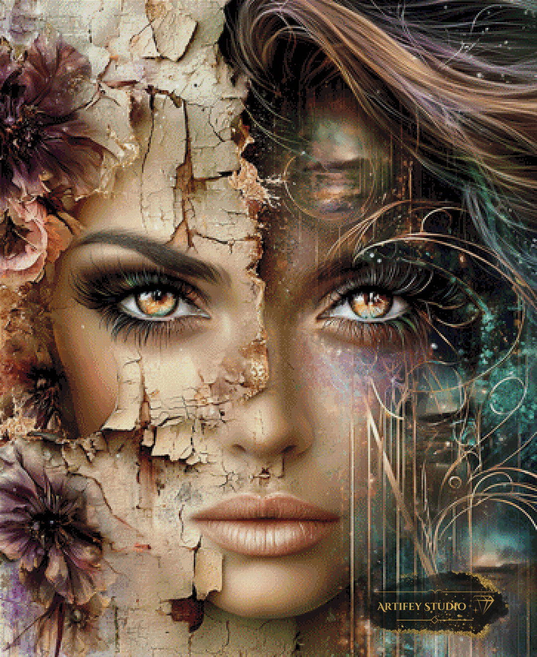 Riss der Zeit by LaViie 90x110 mit 180 Farben