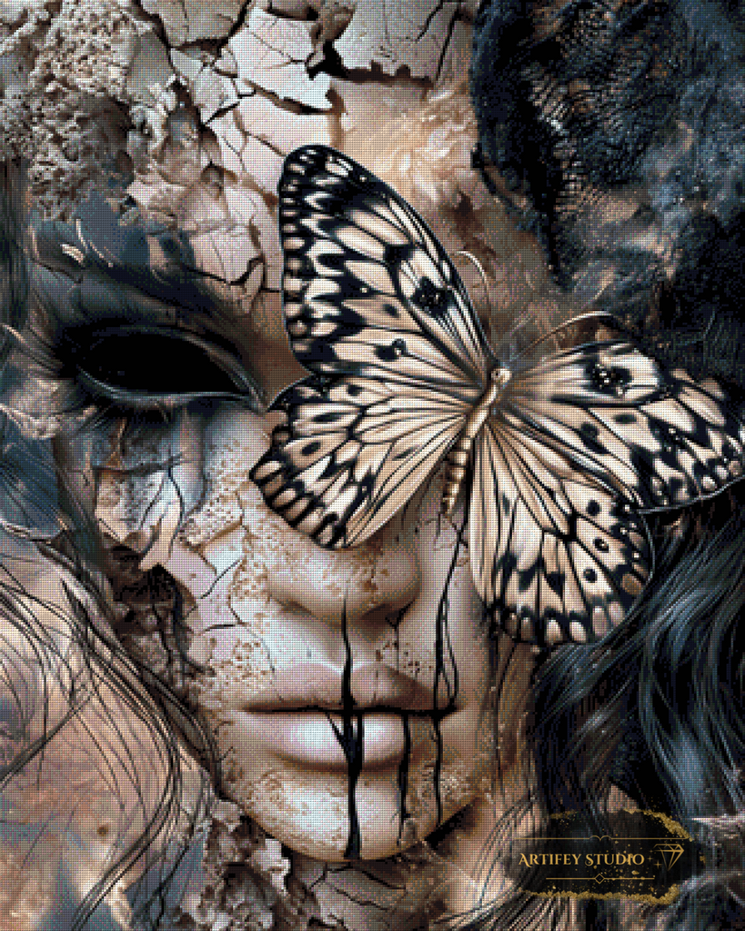 Dark Butterfly Illusion by LaViie 80x100 with 100 colors