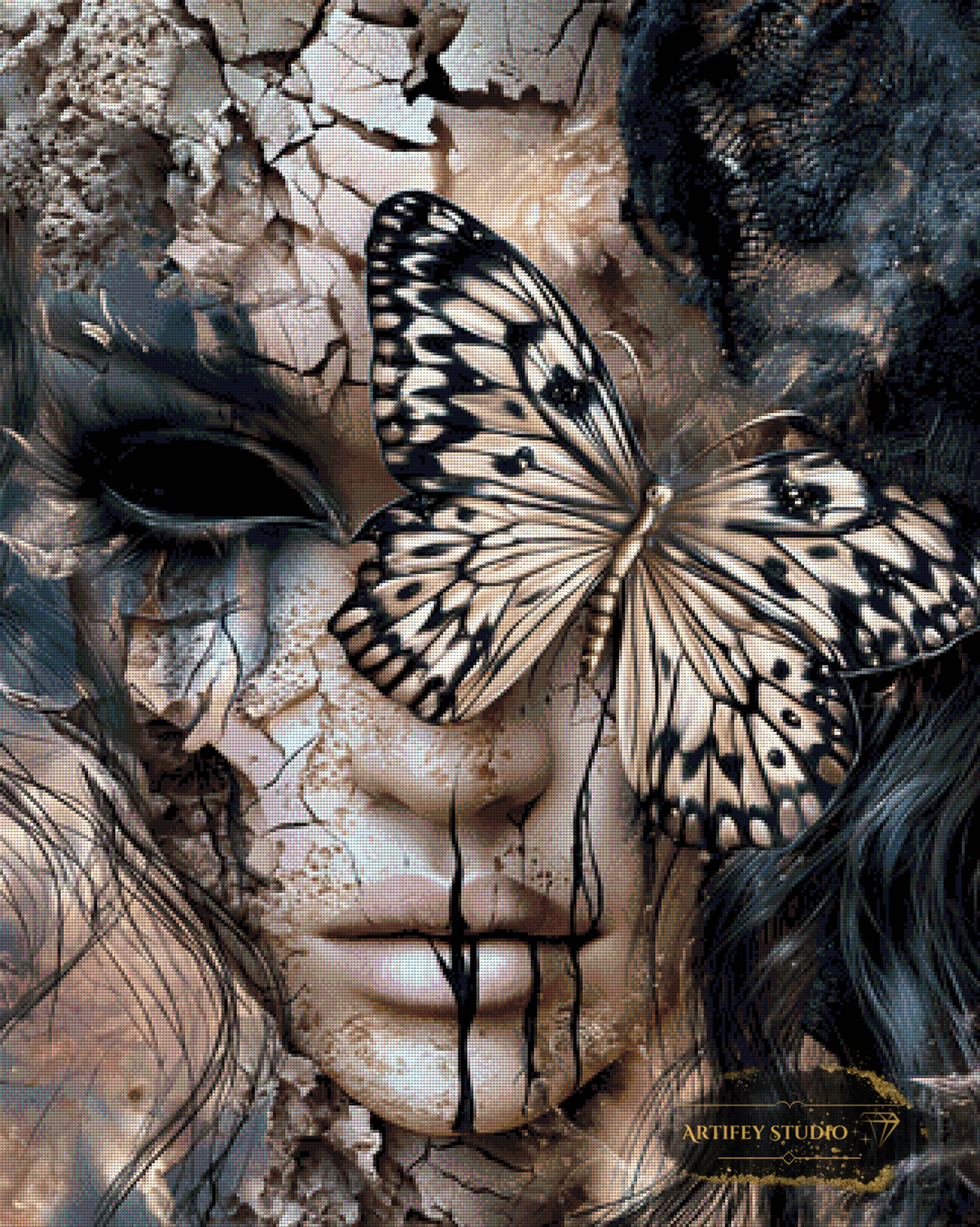Dark Butterfly Illusion by LaViie 80x100 with 100 colors