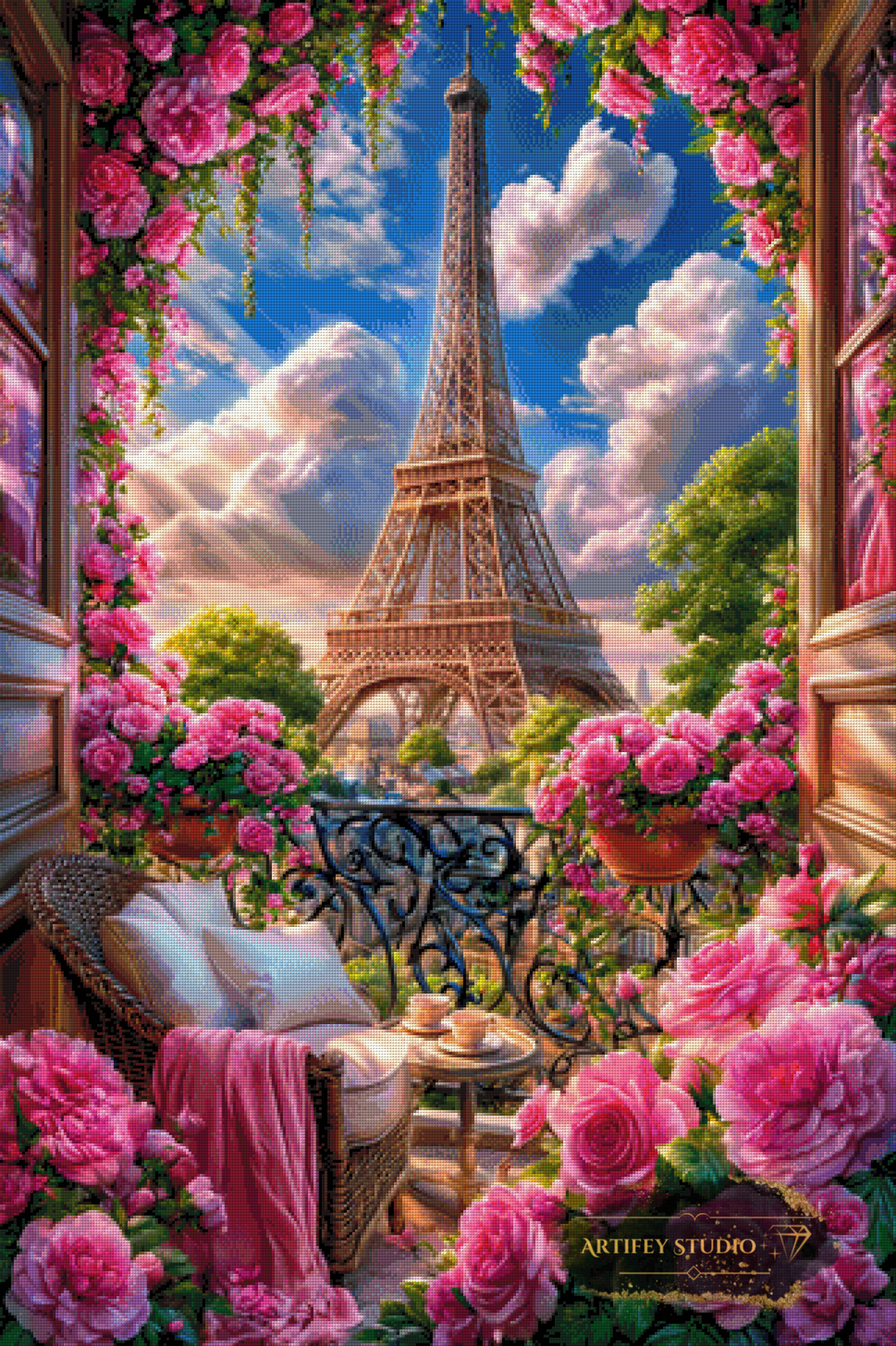 Petals Over Paris by Artifey 80x120 with 340 colors