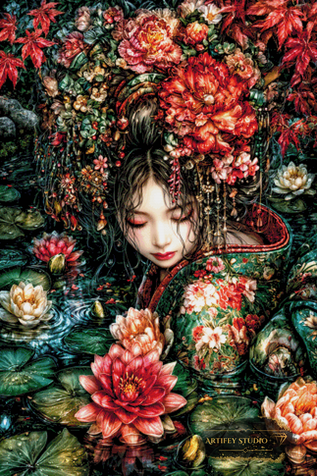 She Dreamed in Flowers by Mirael 80x120 with 310 colors