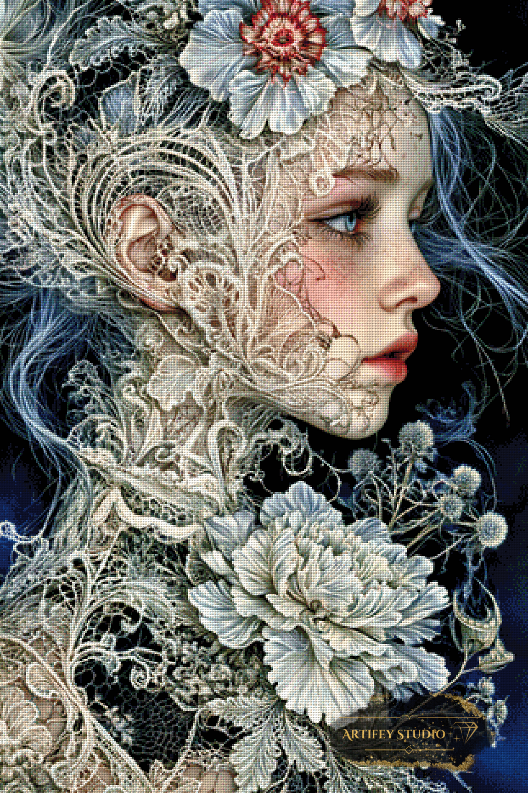 Woman made of Lace by Mirael 80x120 with 180 colors