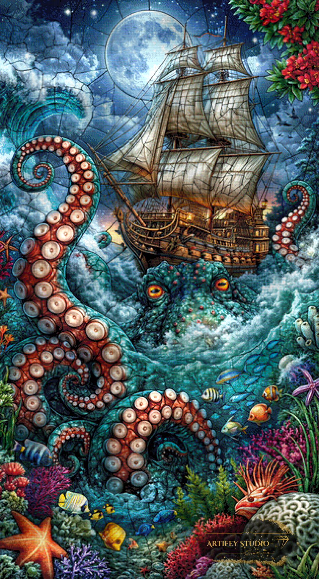 The Sea Remembers by Mirael 80x145 mit 370 Farben