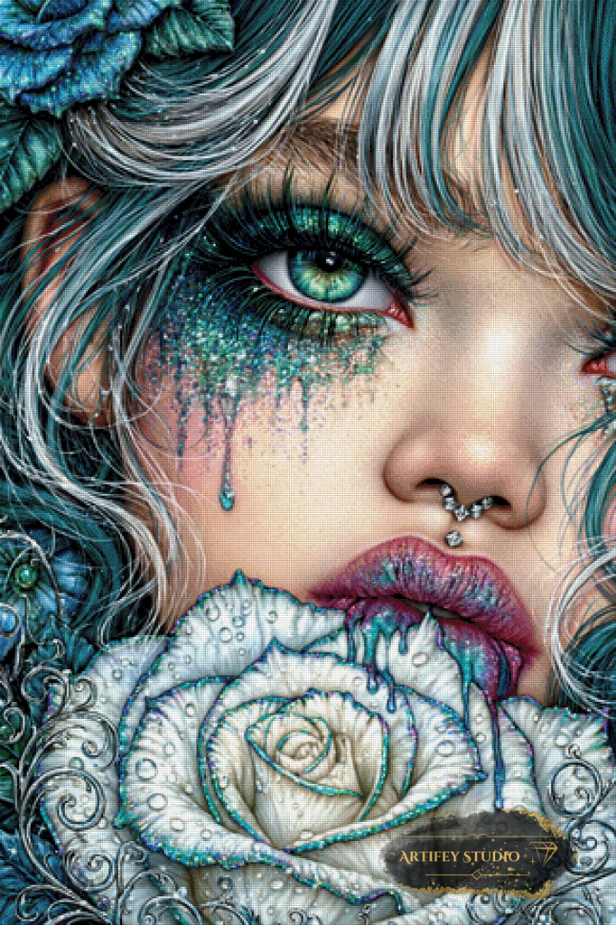 The Tears She Never Spoke by Mirael 80x120 with 250 colors