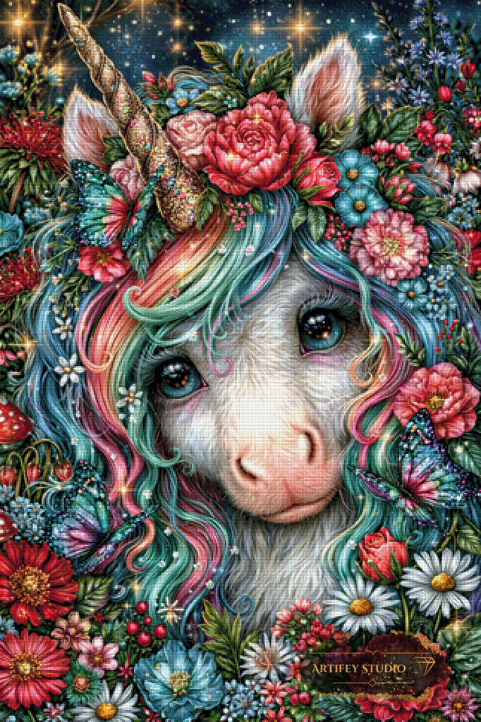 The Unicorn of Everbloom by Mirael 80x120 mit 370 Farben
